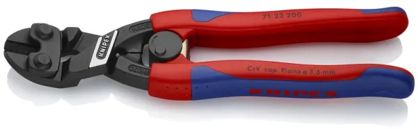 Knipex KNIPEX CoBolt® Cizalla compacta negra atramentada, con mangos delgados de componentes múltiples 200 mm