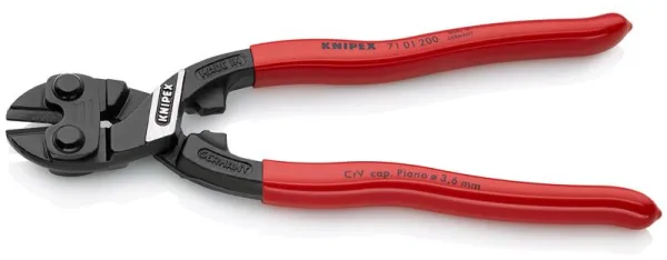 Knipex KNIPEX CoBolt® Cortador de pernos compacto negro atramentado, recubierto de plástico 200 mm
