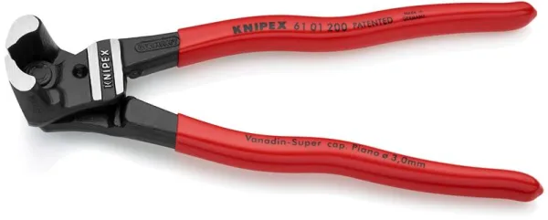 Cortador de pernos Knipex alta relación de transmisión negro atramentado, recubierto de plástico 200 mm