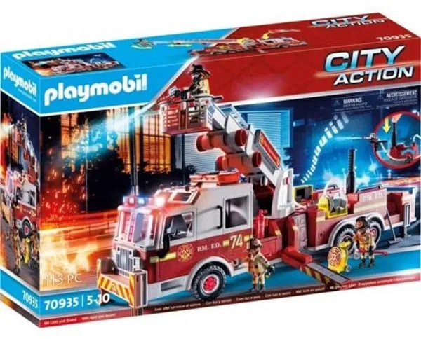 Playmobil City Action - Camión de bomberos: Escalera de torre estadounidense