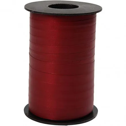 Cinta de regalo, rojo oscuro, A: 10 mm, mate, 250 m/ 1 rl.
