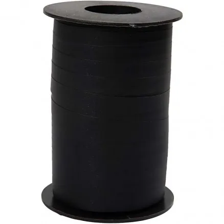 Cinta de regalo, negra, A: 10 mm, mate, 250 m/ 1 rl.
