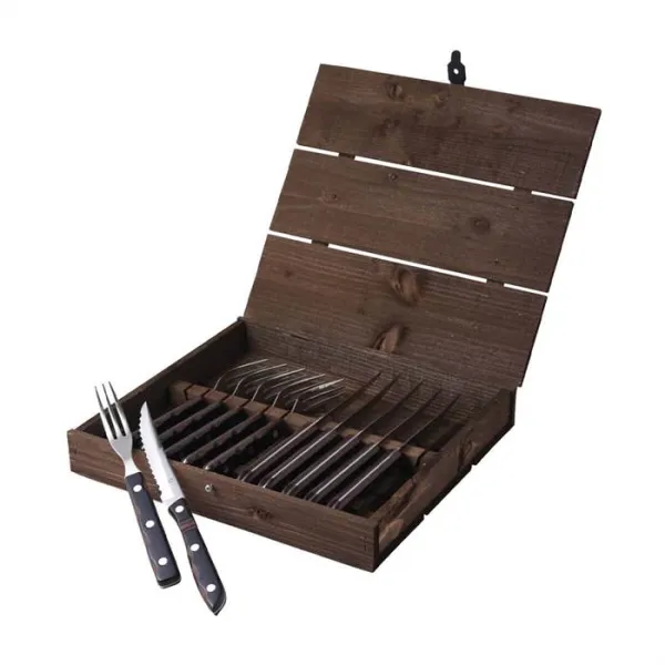 Cubertería para bistec/parrilla Gense Old Farmer 12 piezas - Madera/acero