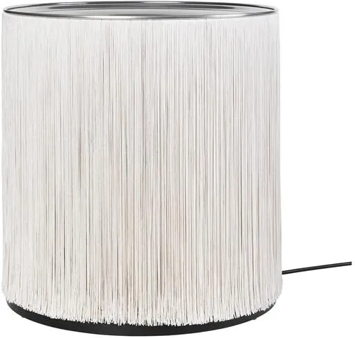 Lámpara de pie Gubi Model 597 Aluminio pulido/Flecos crema