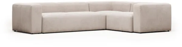 Blok, Sofá esquinero, beige, H69x320x230 cm, tela