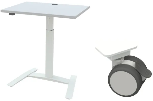 Mesa regulable en altura individual - Ruedas