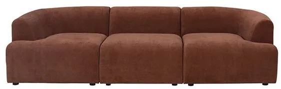 Sofá modular Baloo de 3 plazas - tela rojo óxido