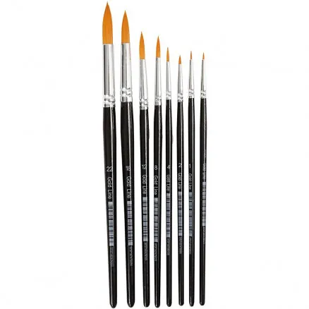 Pinceles Gold Line, n.º 0-22, A: 1,5-8 mm, redondos, 8 uds.