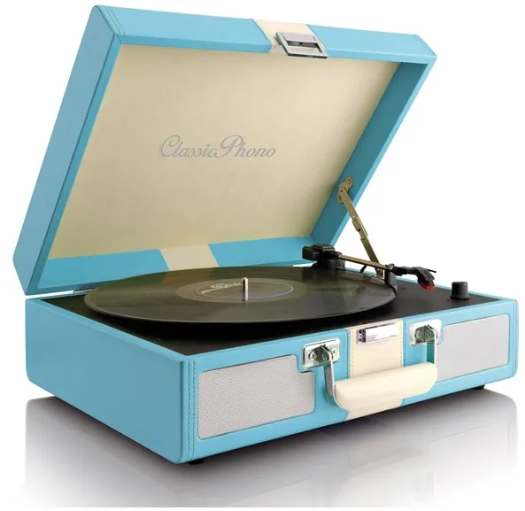 Lenco CLASSIC PHONO TT-33 - Tocadiscos en maletín - Altavoces integrados - Azul - Tocadiscos Azul