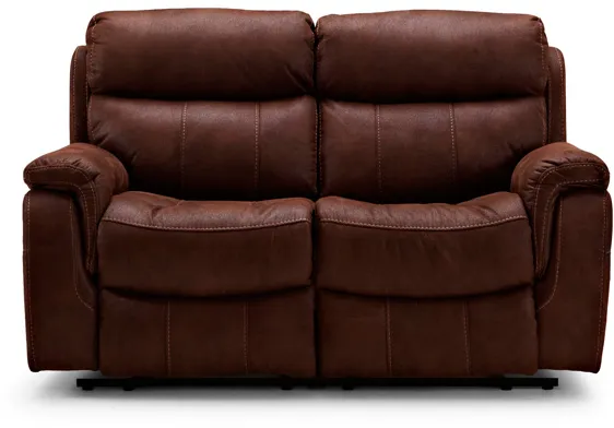 Sofá de cine HAGA Arizona 2 con reclinable eléctrico - tela de microfibra marrón