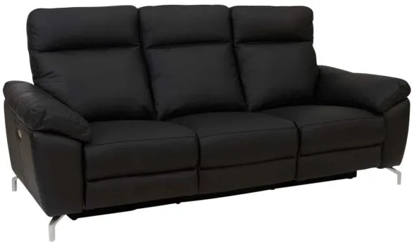 Furnhouse Selesta sofá de 3 plazas de cuero negro 222x96x101cm