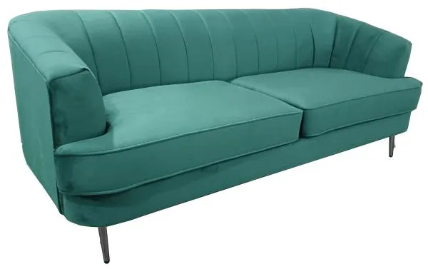 Homeville Andria sofá de 3 plazas de terciopelo verde 200x89x79cm