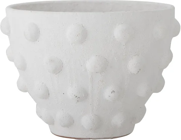BLOOMINGVILLE Rokiya Maceta Decorativa, Blanca, Terracota