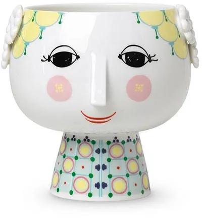 Macetero con pie Bjørn Wiinblad Eva - Ø15,5 cm - Amarillo