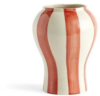 HAY Sobremesa Stripe Jarrón Pequeño Rojo